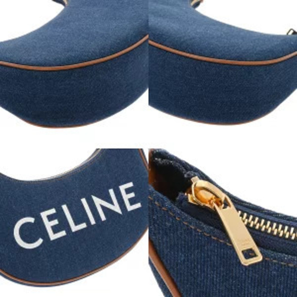 Celine AVA bag Navy Blue tan calfskin shoulder - Picture 8 of 9